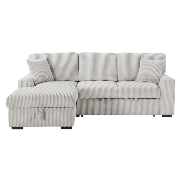 9633MNB*2LC2R 2-Piece Sectional with Pull-out Bed, Left Chaise and Hidden Storage