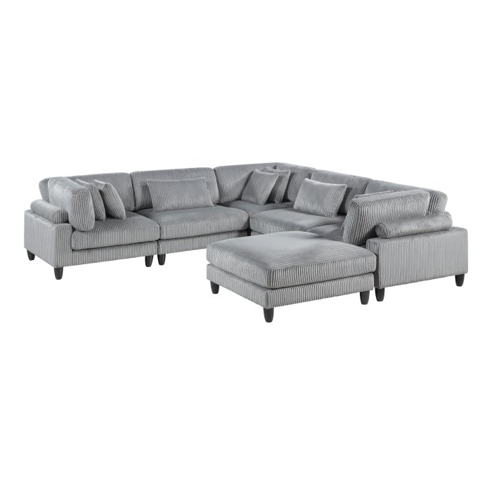 9688GY*63CR2ACOT 6-Piece Modular Sectional with Ottoman
