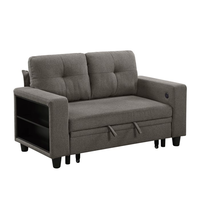 9705DB-2* Love Seat with Pull-out Bed, Shelves and Charging Ports