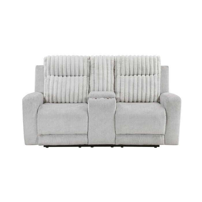 9728LGY-2 Double Reclining Love Seat with Center Console
