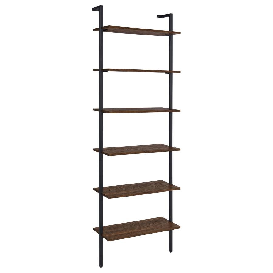 OWENS 96-INCH 6-SHELF WALL BOOKSHELF WALNUT