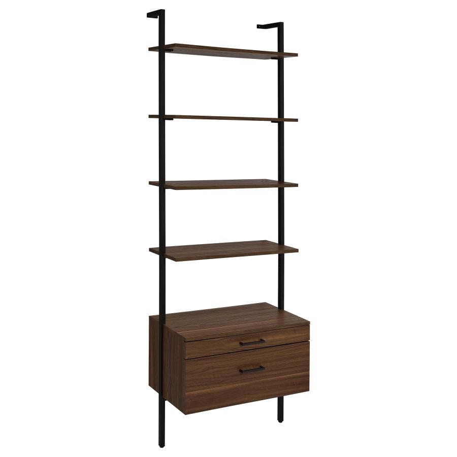 OWENS 96-INCH 4-SHELF STORAGE WALL BOOKSHELF WALNUT