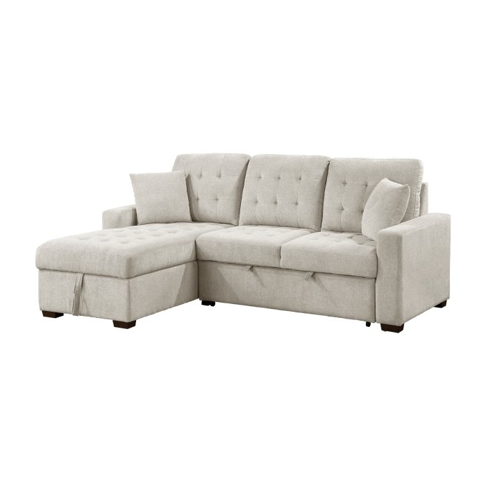 9816SN*2LCRL 2-Piece Sectional with Left Chaise, Pull-out Bed and Hidden Storage - Image 2