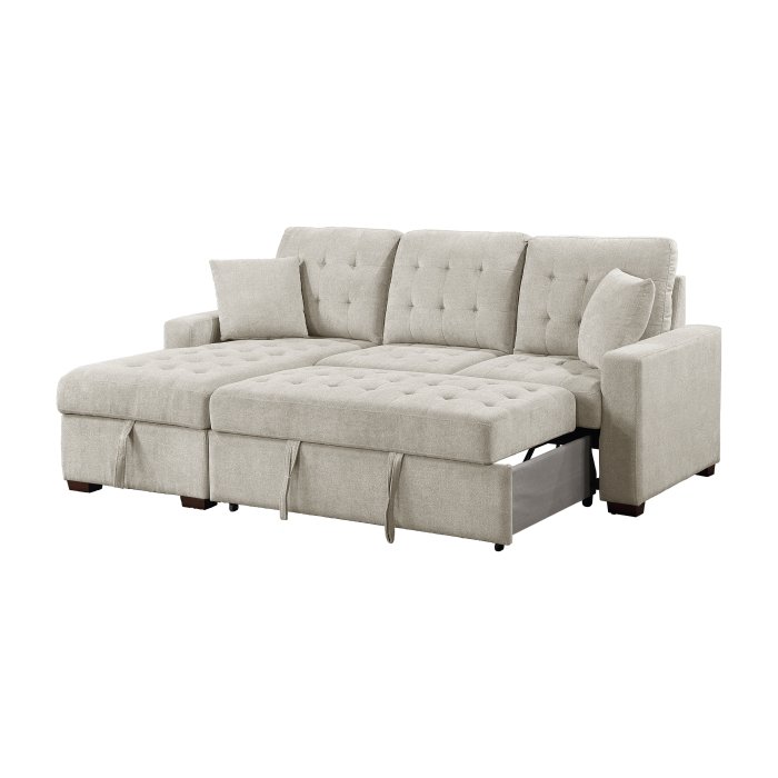 9816SN*2LCRL 2-Piece Sectional with Left Chaise, Pull-out Bed and Hidden Storage - Image 7