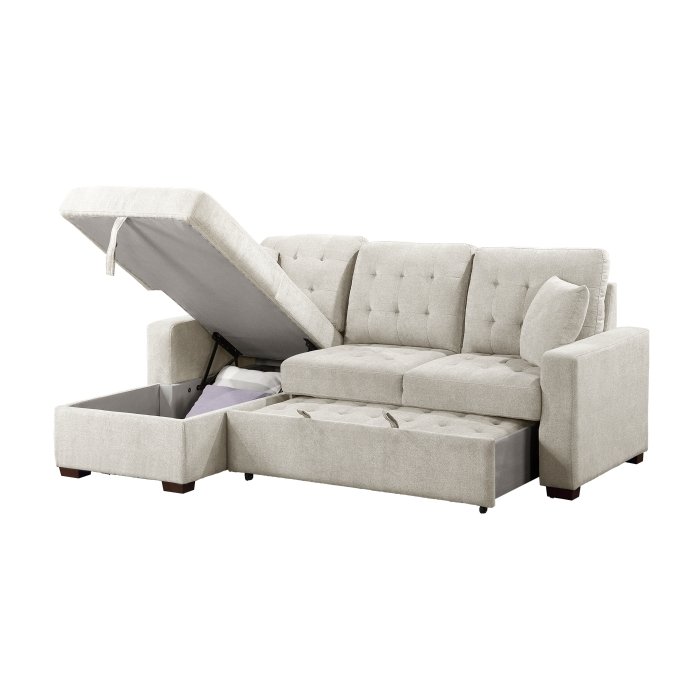9816SN*2LCRL 2-Piece Sectional with Left Chaise, Pull-out Bed and Hidden Storage - Image 6