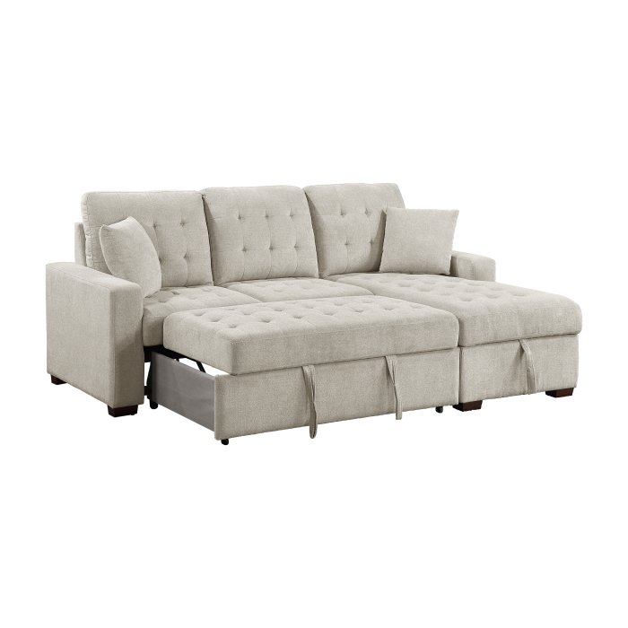 9816SN*2LLRC 2-Piece Sectional with Right Chaise, Pull-out Bed and Hidden Storage - Image 7