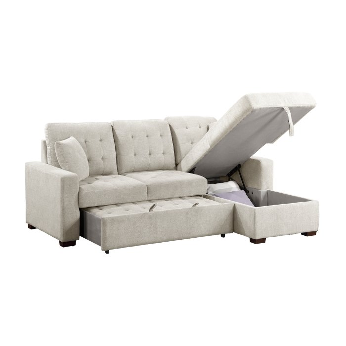 9816SN*2LLRC 2-Piece Sectional with Right Chaise, Pull-out Bed and Hidden Storage - Image 6