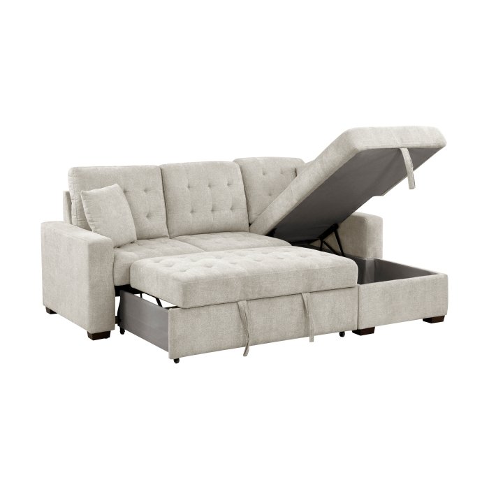 9816SN*2LLRC 2-Piece Sectional with Right Chaise, Pull-out Bed and Hidden Storage - Image 8