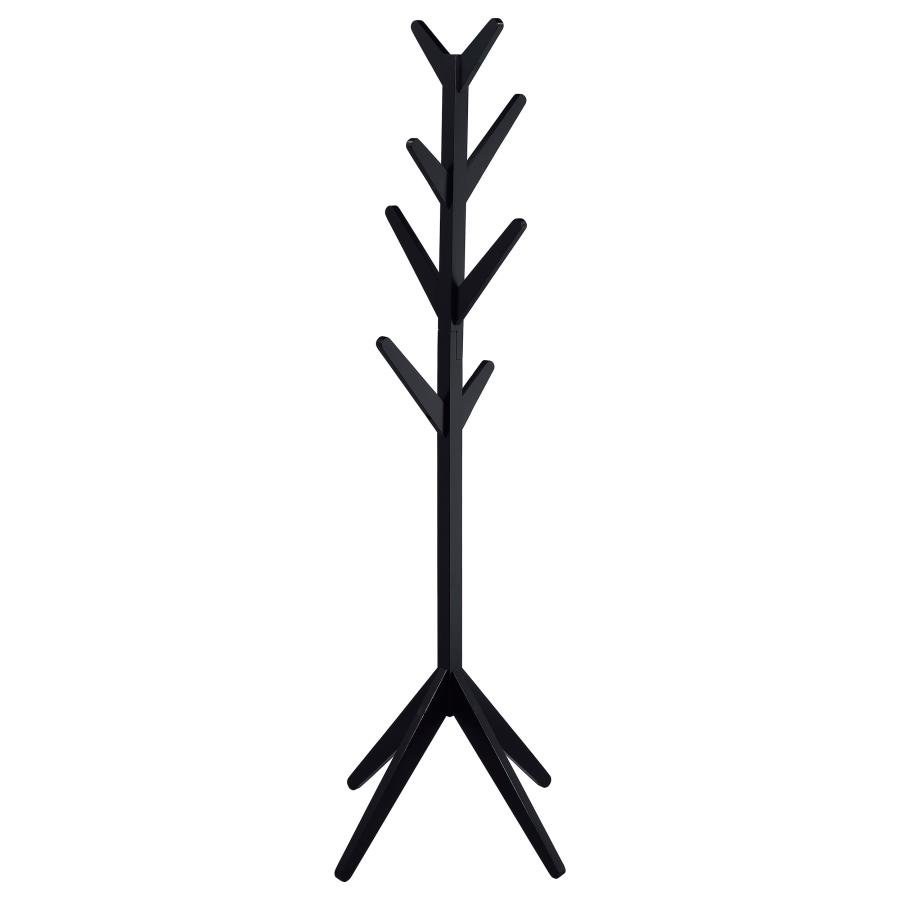 MARGARET SOLID WOOD COAT RACK CLOTHING HANGER BLACK