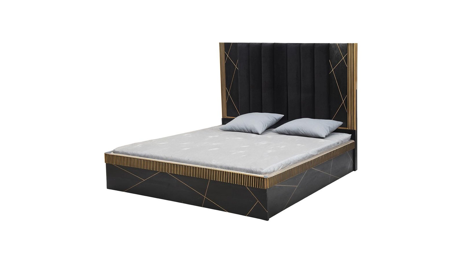 ALLURE KING BED BLACK &AMP; GOLD