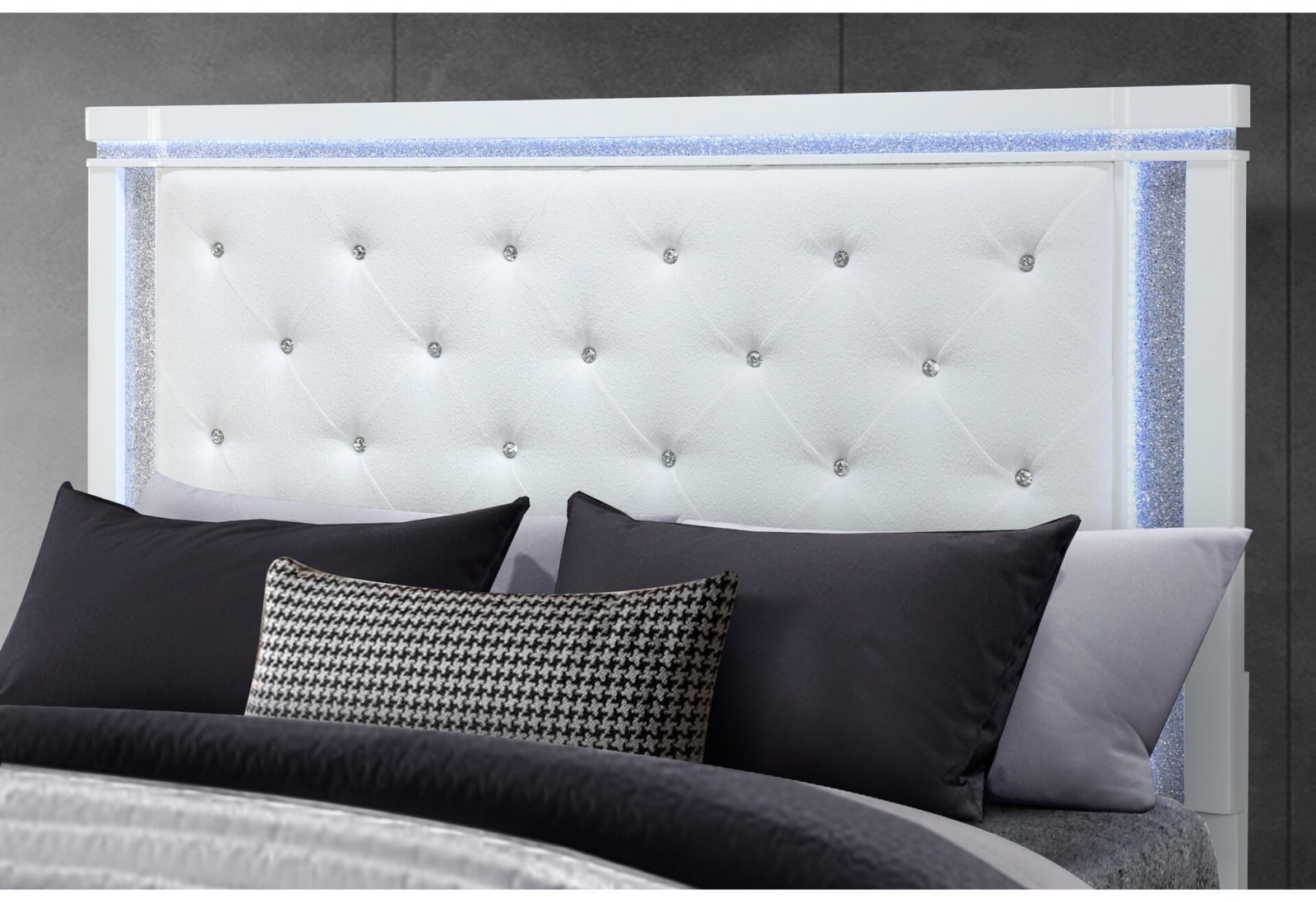 ALINA WHITE KING BED WITH LED - Image 4