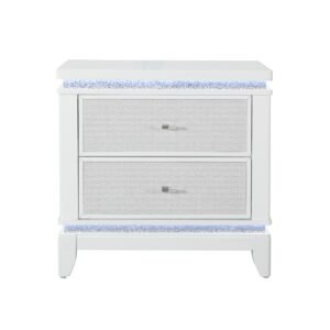 ALINA WHITE NIGHTSTAND WITH LED AND USB