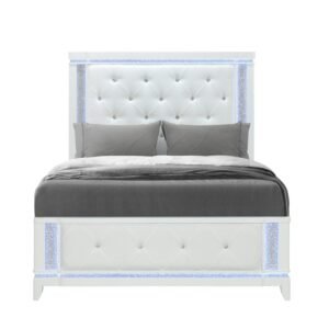 ALINA WHITE FULL BED WITH LED