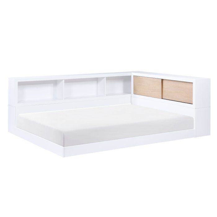 B2012BCF-1BC* Full Bookcase Corner Platform Bed