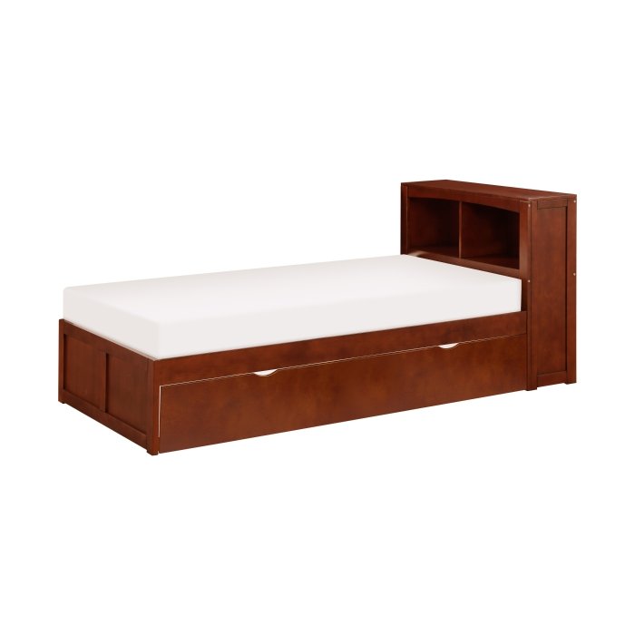 B2013BCDC-1R* Twin Bookcase Platform Bed with Twin Trundle