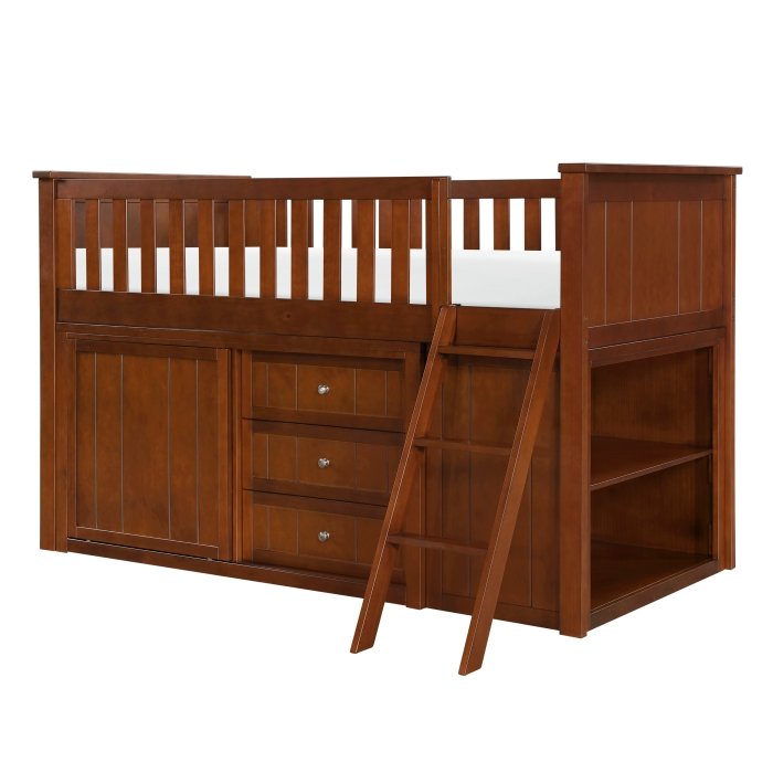 B2013LLDC-1*BC2DR Low Loft Bunk with Bookcase and 2 Dressers - Image 2