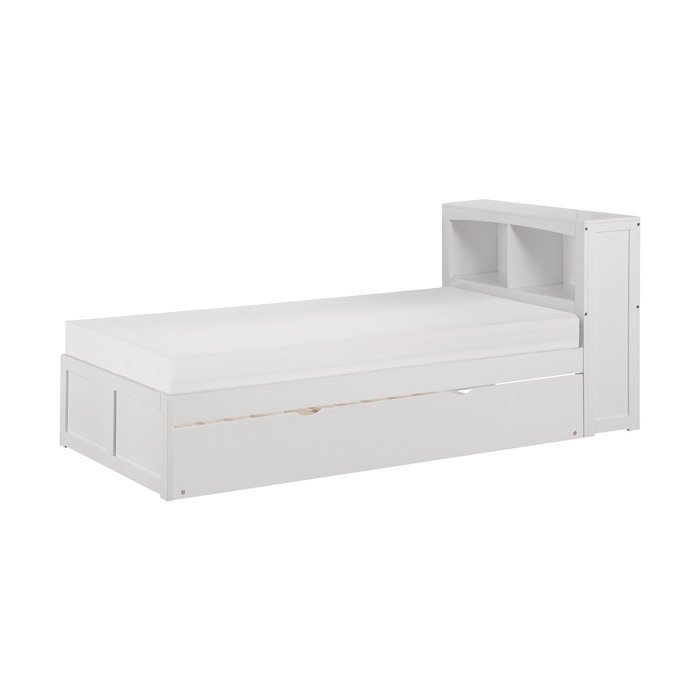 B2053BCW-1R* Twin Bookcase Platform Bed with Twin Trundle