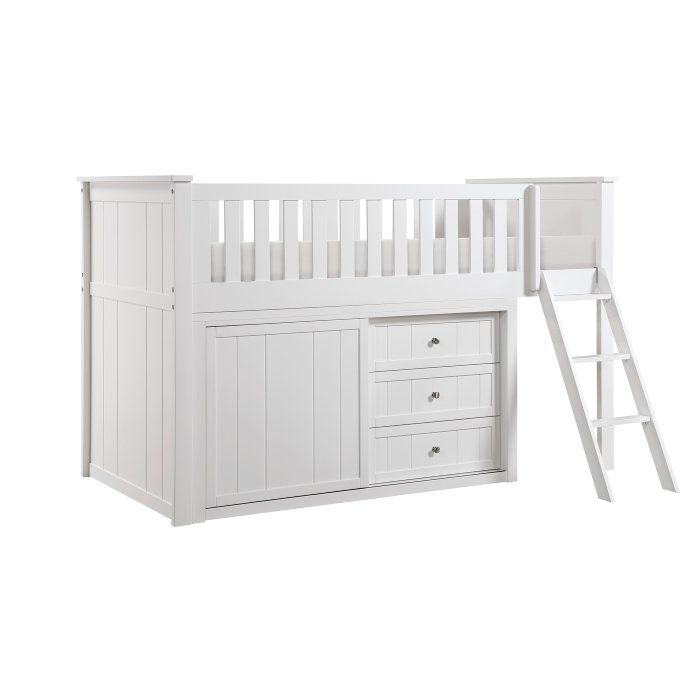 B2053LLW-1*DR Low Loft Bunk with Dresser