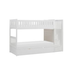 B2053SBW-1*R Twin/Twin Step Bunk Bed with Twin Trundle