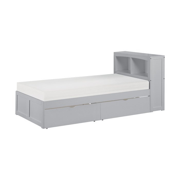 B2063BC-1T* Twin Bookcase Platform Bed with Storage Boxes