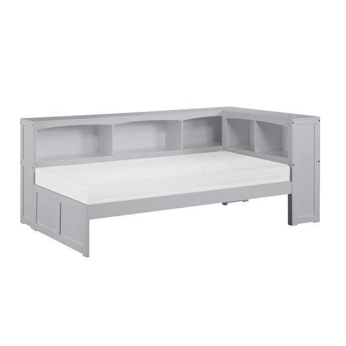 B2063BC-1BC* Twin Bookcase Corner Platform Bed