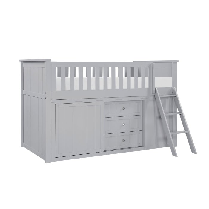 B2063LL-1*BCDR Low Loft Bunk with Bookcase and Dresser