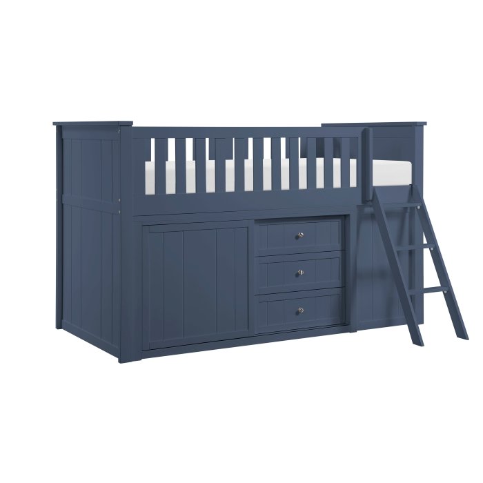 B2083BULL-1*BCDR Low Loft Bunk with Bookcase and Dresser