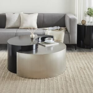 YING YANG COFFEE TABLE BLACK &AMP; SILVER