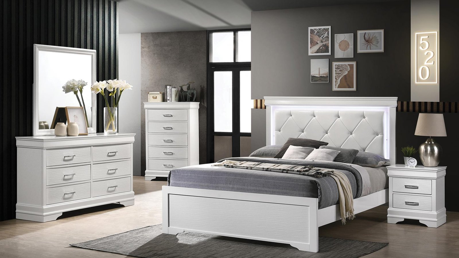 BROOKLYN TWIN 4 PC BEDROOM SET IN WHITE - Image 3