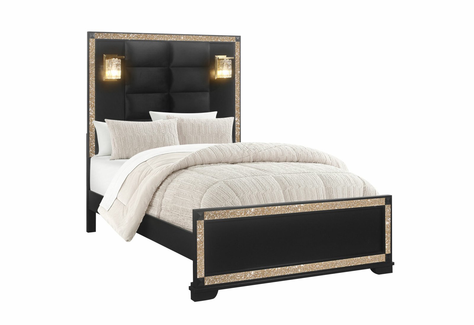 Blake-Full-Bed-2.jpg BLAKE BLACK FULL BED WITH LAMPS - Image 2