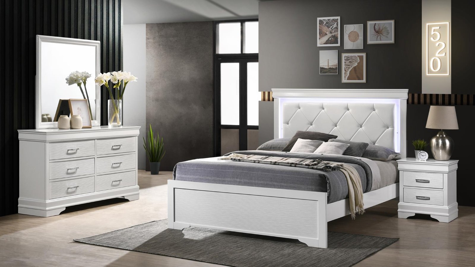 BROOKLYN TWIN 4 PC BEDROOM SET IN WHITE - Image 2
