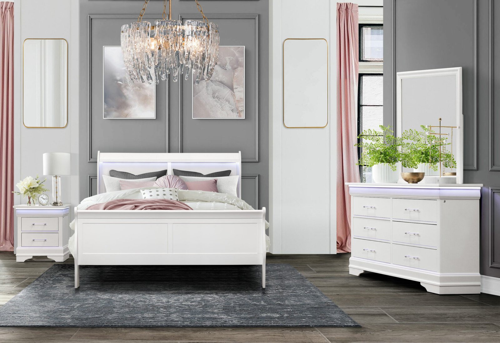 CHARLIE WHITE NIGHTSTAND WITH LED - Image 3