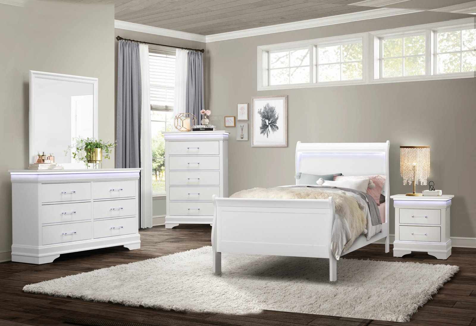 Charlie White Twin Bed - Image 4