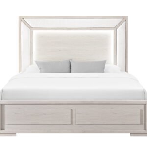 CLARA BEIGE QUEEN BED WITH LED