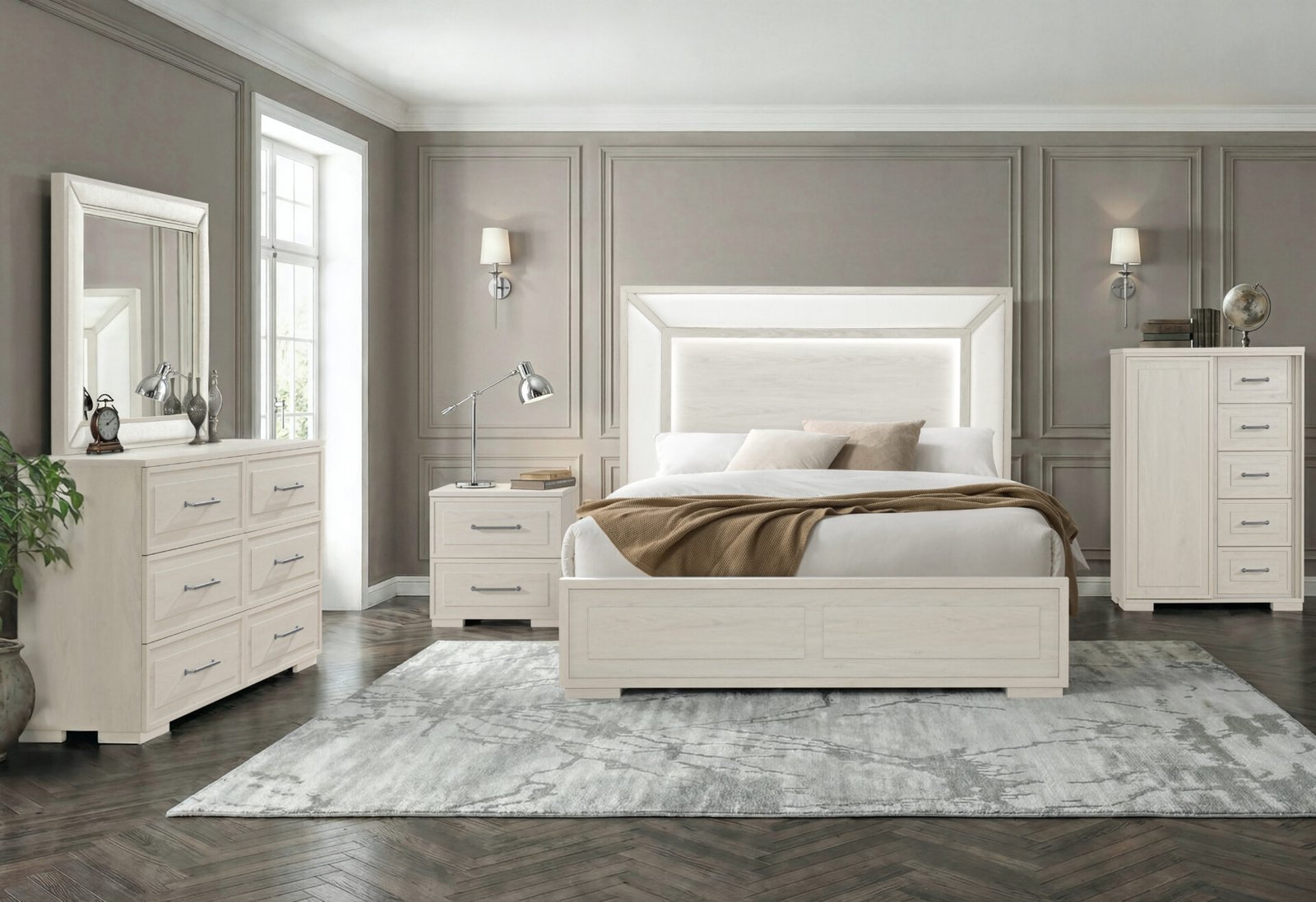 CLARA BEIGE UPHOLSTERED MIRROR - Image 4