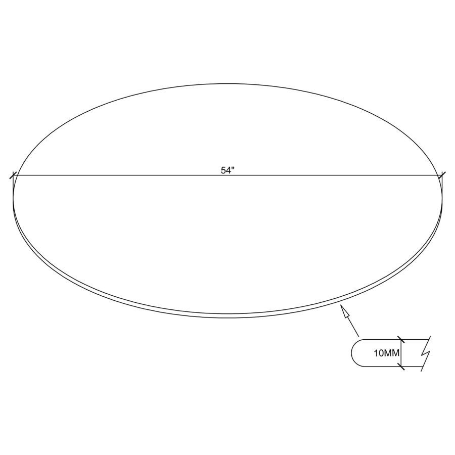 54-INCH 10MM ROUND CLEAR TEMPERED GLASS TOP - Image 4