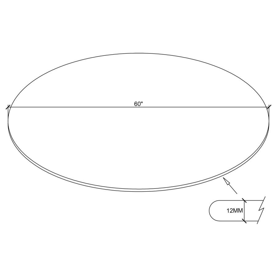 60-INCH 12MM ROUND CLEAR TEMPERED GLASS TOP - Image 4