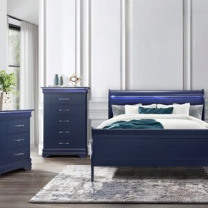 CHARLIE BLUE QUEEN BED GROUP WITH LED