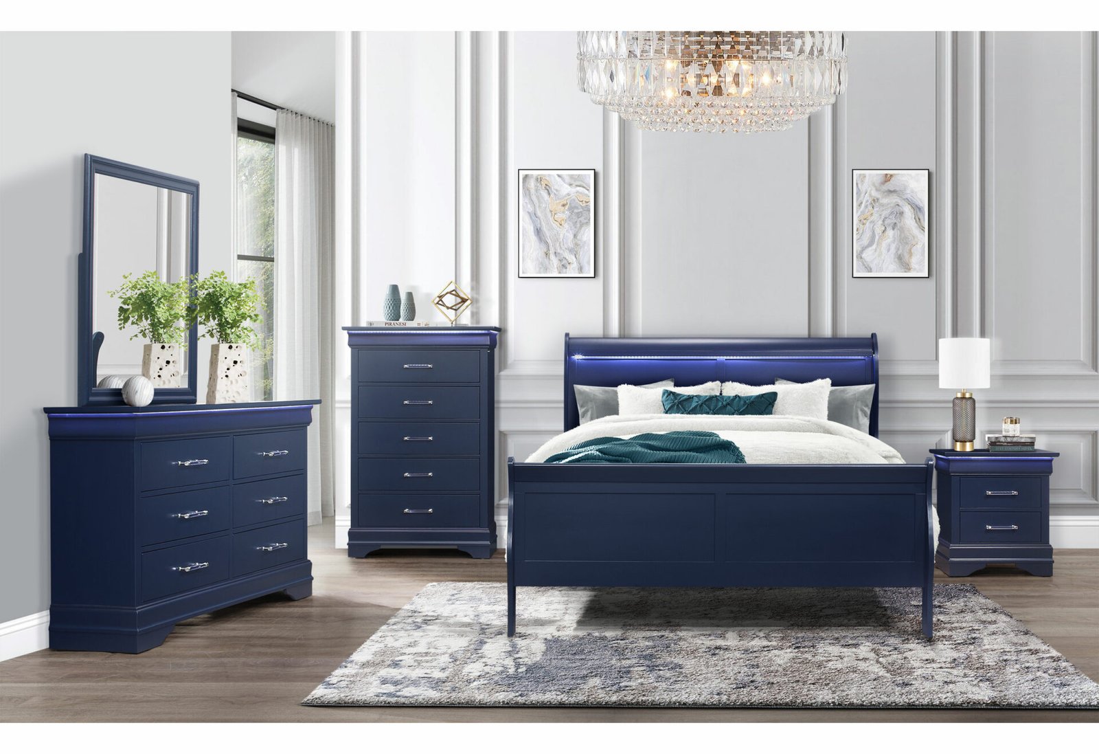 CHARLIE BLUE DRESSER WITH LED - Image 2