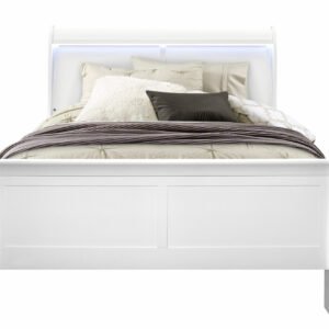 CHARLIE WHITE FULL BED WITH LED
