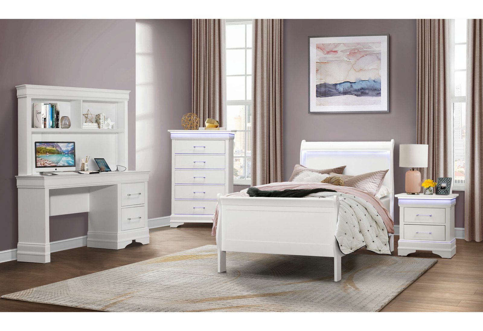 Charlie White Twin Bed - Image 3