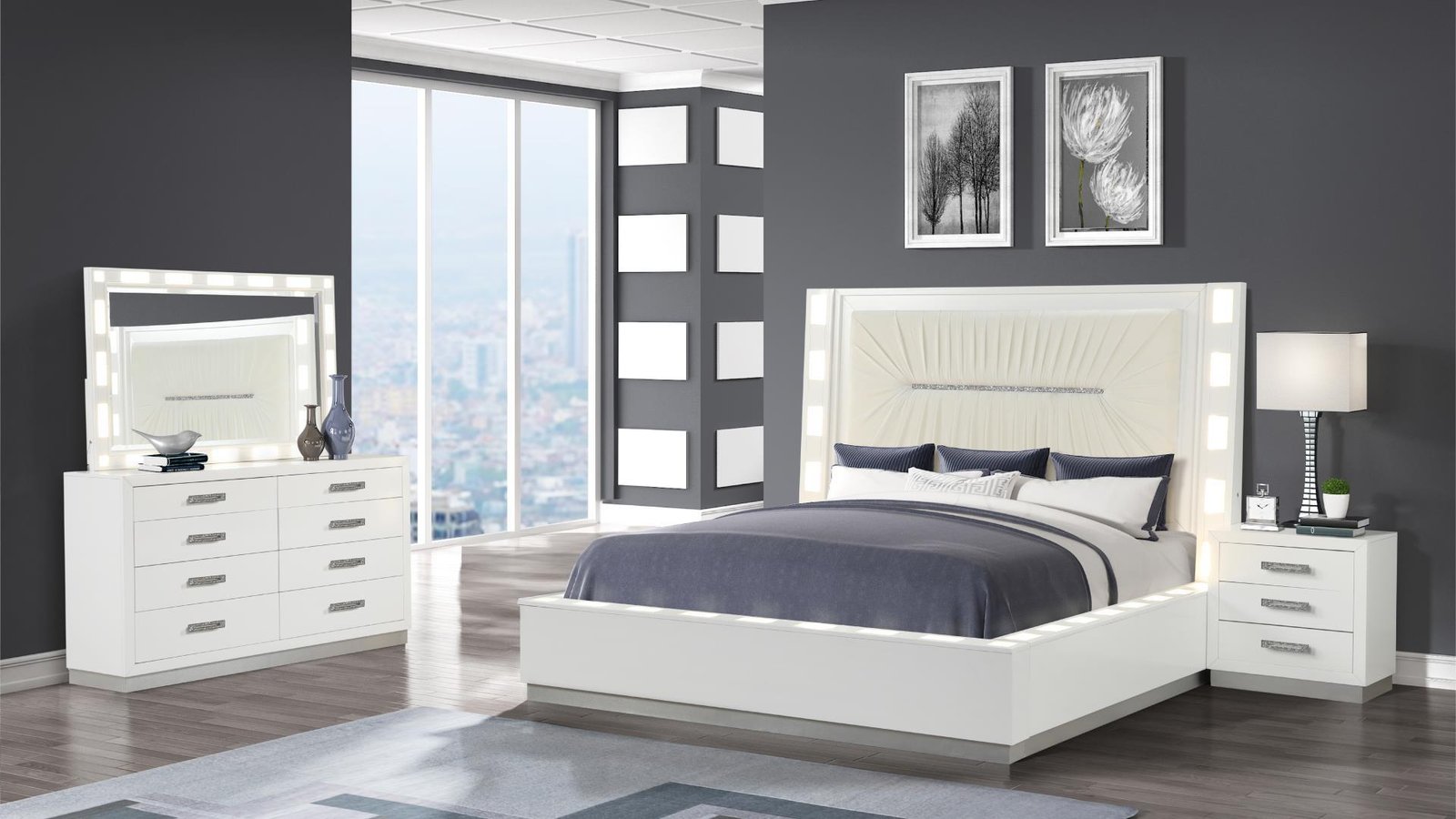COCO QUEEN 5 PC BEDROOM SET IN MILKY WHITE - Image 2