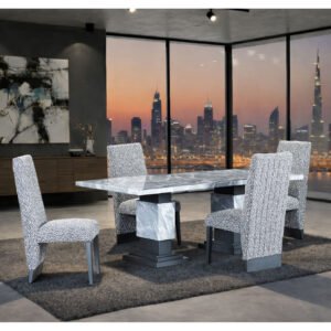 D1212 DINING TABLE + 4 D12DC WHITE/GREY