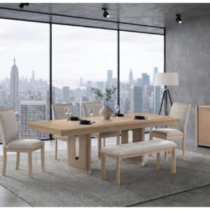 D1248 DINING TABLE, 4 DINING CHAIRS AND BENCH