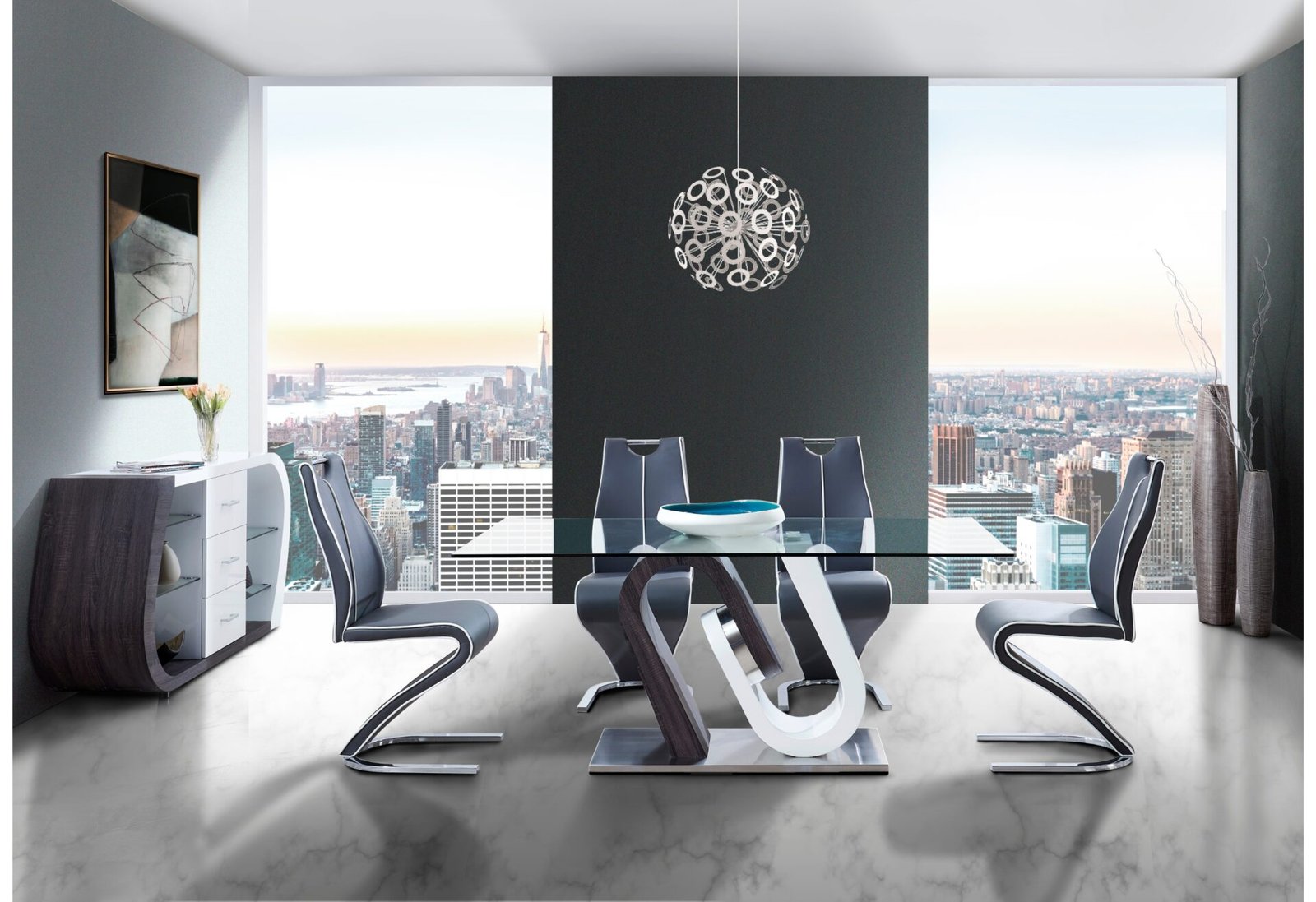 D4127N DINING TABLE + 8 D4127N DINING CHAIRS