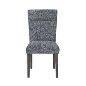 D86 GREY DINING CHAIR WITH BROWN LEGS
