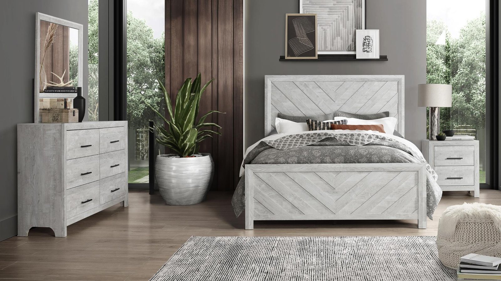 DENVER FULL 4 PC BEDROOM SET RUSTIC NATURAL
