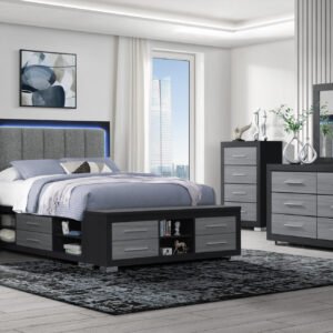 EMMA BLACK/GREY KING BED GROUP