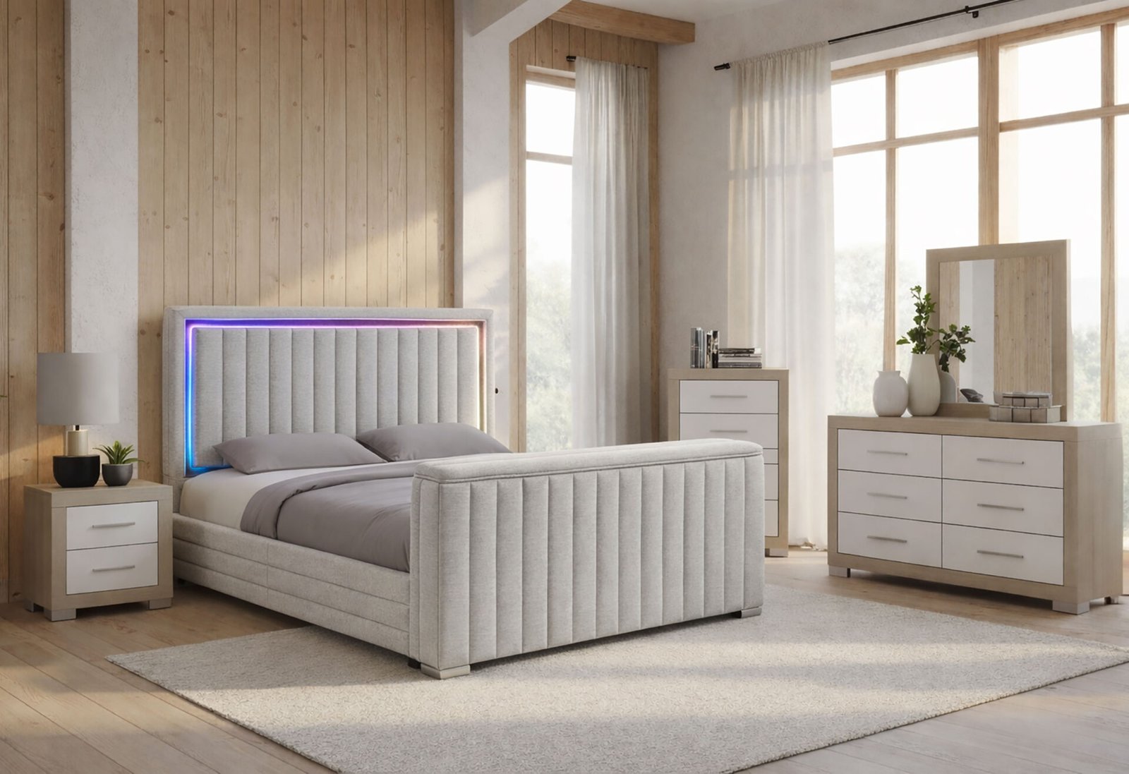 ELIAS/EMMA TV FB NATURAL QUEEN BED GROUP