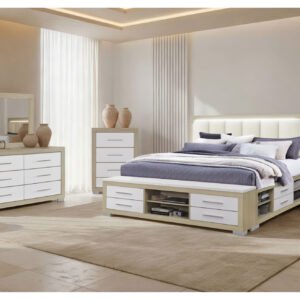 EMMA NATURAL/WHITE FULL BED GROUP